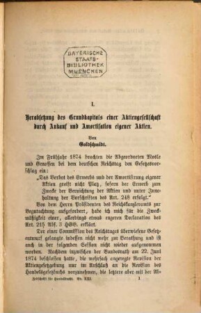 Zeitschrift für das gesamte Handelsrecht. 21 = N.F., Bd. 6. 1876