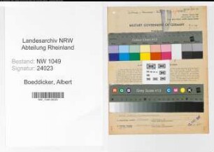 Entnazifizierung Albert Boeddicker , geb. 29.01.1897 (Kaufmaennischer Angestellter)