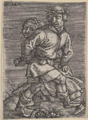 Ein tanzendes Bauernpaar