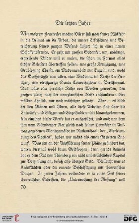 Die letzten Jahre