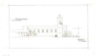 Gsaenger, Gustav; München - Neuhausen; Ev. Kirche - Seite (Ansicht)