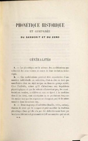 Phonétique historique et comparée du Sanscrit et du Zend
