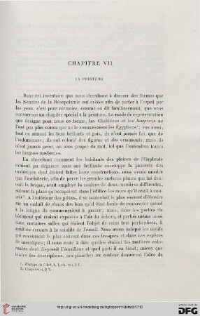Chapitre VII: La peinture