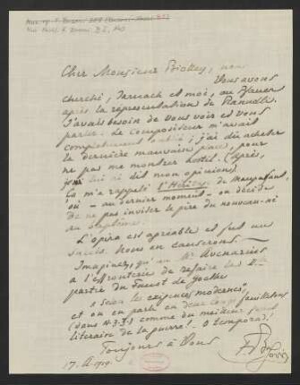 Brief an Albert Biolley : 17.04.1919