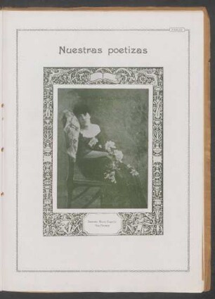Nuestras poetizas : [Fotografía de] Señorita María Eugenia Vaz Ferreira