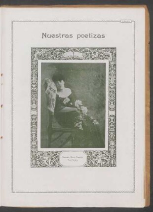 Nuestras poetizas : [Fotografía de] Señorita María Eugenia Vaz Ferreira