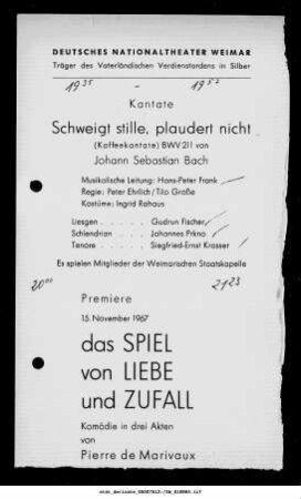 Schweigt stille, plaudert nicht