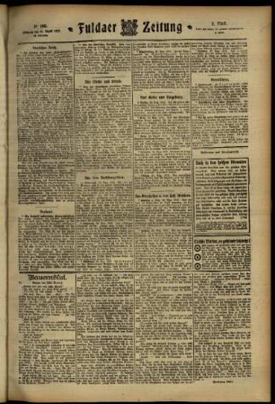 Zweite Ausgabe vom Mittwoch, den 21. August 1912.