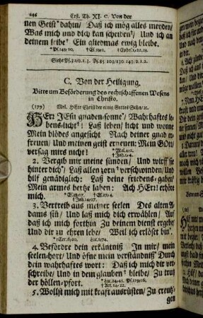 C. Von der Heiligung