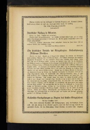 Kaiserliche Kundgebungen zu Beginn des fünften Kriegsjahres.