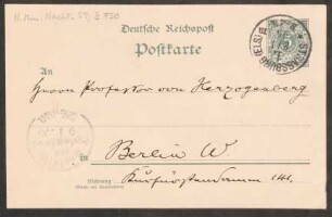 Postkarte an Heinrich von Herzogenberg : 08.01.1896