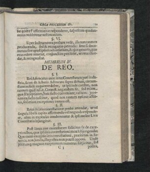 Membrum IV. De Reo.