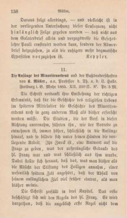 158-160 [Rezension] Müller, Karl Friedrich, Die Anfänge des Minoritenordens und der Bussbruderschaften