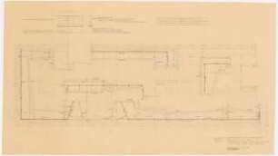 Dachgarten Deutsche Post, Frankfurt/Main: Grundriss, Überarbeitung auf Grund der Angaben und des Planes Nr. 23 vom 13. März 1954