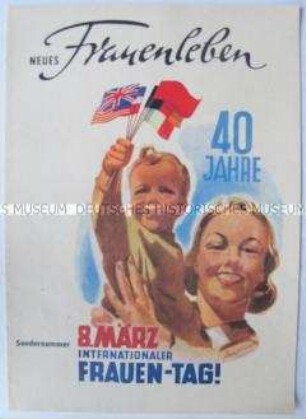 Sonderausgabe der illustrierten Monatszeitschrift der DFD "Neues Frauenleben" zum Internationalen Frauentag