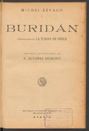 Buridán : (continuación de La torre de Nesle)