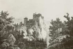 Waldlandschaft mit Burg