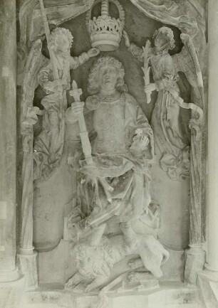 Matthias Corvinus, König von Ungarn : Matthias Corvinus, König von Ungarn, Relief an der Stadtseite des Matthiasturms der Ortenburg