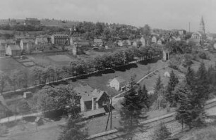 Ortsansicht mit Bahngleisen im Erzgebirge : Ortsansicht mit Bahngleisen im Erzgebirge
