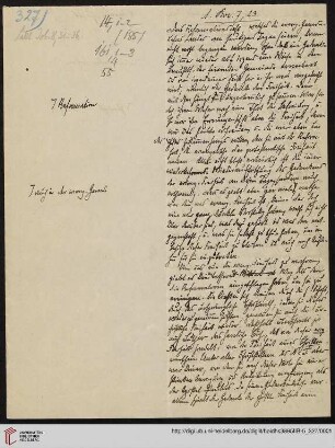 Heid. Hs. 3895 II B - 5,327: Nachlass Heinrich Bassermann, Sonn- und Feiertagspredigten: Predigt zu 1 Kor 7,23 (Werdet nicht der Menschen Knechte!)