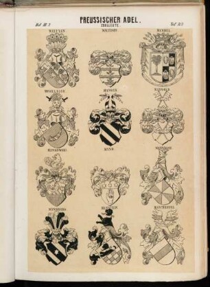 Taf. 303. Maltzan. - Maltzoff. - Mandel. - Mandelsloh. - Manger. - Mangold. - Mankowski. - Mano. - Mansbach. - Mansberg. - Manstein. - Manteuffel