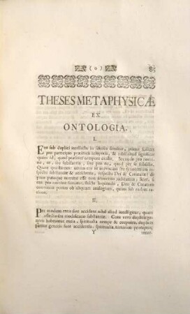 Theses mataphysicæ ex ontologia.