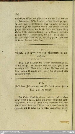 173. Gesündere Zubereitung des Salats (vom Herrn Dr. Collenbusch)