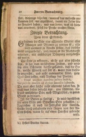 Zweyte Betrachtung. Von dem Erdreich