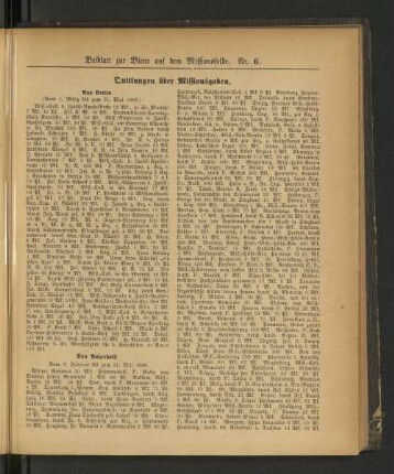 Beiblatt zur Biene auf dem Missionsfelde. Nr. 6.