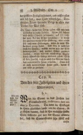 Cap. II. Von den vier Jahrszeiten und ihren Witterungen.