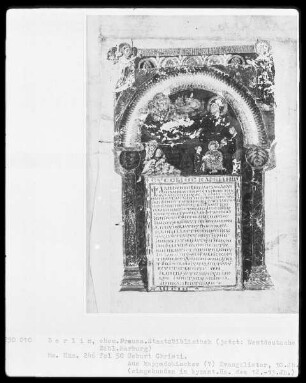 Evangeliarfragment und Evangelistar — Evangeliarfragment — Zierseite mit Christi Geburt, Folio 50recto