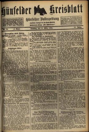 Zweite Ausgabe vom Samstag, den 15. März 1930.