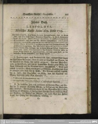 Zehntes Buch. Leopoldus