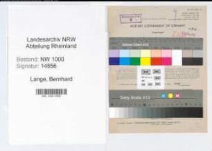 Entnazifizierung Bernhard Lange, geb. 10.09.1895 (Arzt)