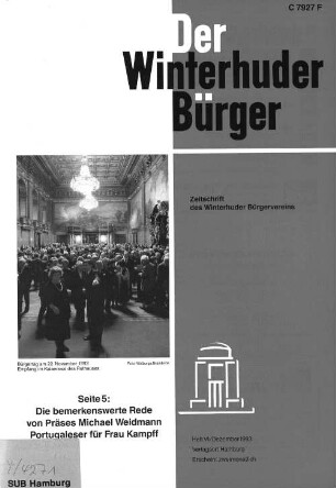 Heft VI / Dezember 1993 : Zeitschrift des Winterhuder Bürgervereins