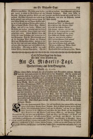 Am St. Michaelis-Tage
