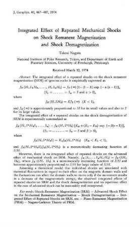 Integrated effect of repeated mechanical shocks on shock remanent magnetization and shock demagnetization