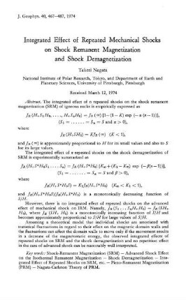Integrated effect of repeated mechanical shocks on shock remanent magnetization and shock demagnetization