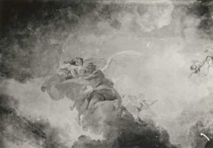 Chronos raubt die Schönheit : Stefano Torelli (1712-1784). Chronos raubt die Schönheit. Deckemalerei, 1748. Nischwitz, Vorraum zum Festsaal