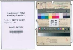 Entnazifizierung Wilhelm Arnold , geb. 07.11.1899 (Betriebsleiter)