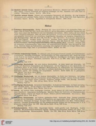Möbel, Einrichtungsgegenstände (Nr. 328-358)