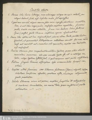 Handschriftlicher Verkaufskatalog