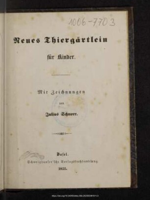 Neues Thiergärtlein für Kinder