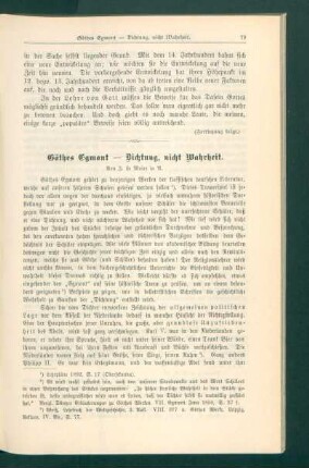 Göthes Egmont - Dichtung, nicht Wahrheit