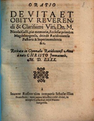 Actus Laureae Doctoralis, In Illustri Academia Ienensi habitus, mense Octobri, Anni M.D.IC ...