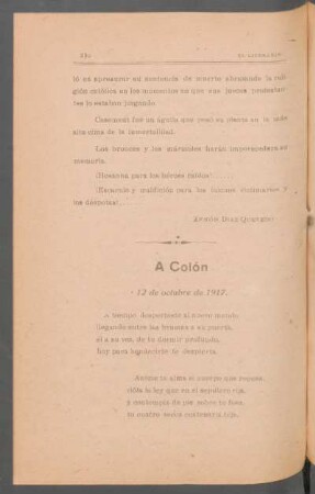 A Colón : 12 de octubre de 1917.