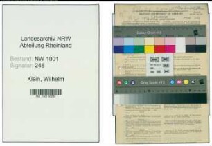 Entnazifizierung Wilhelm Klein, geb. 03.03.1888 (Landwirt)