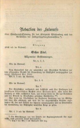 Redaction des Entwurfs einer Strafprozeß-Ordnung für das Königreich Württemberg ...