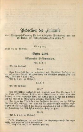 Redaction des Entwurfs einer Strafprozeß-Ordnung für das Königreich Württemberg ...