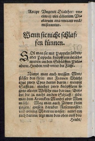 Wenn sie nicht schlaffen künnen.